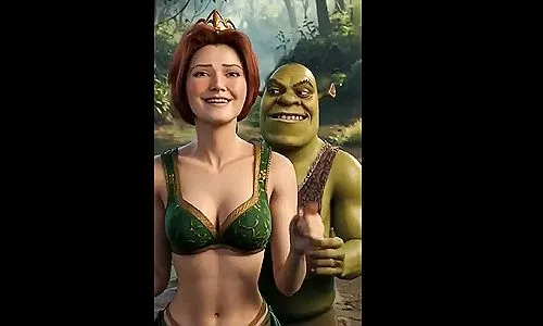 ИИ-сцена: Фиона и Шрек в…